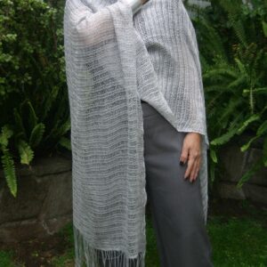 Chal gasa seda delgada gris